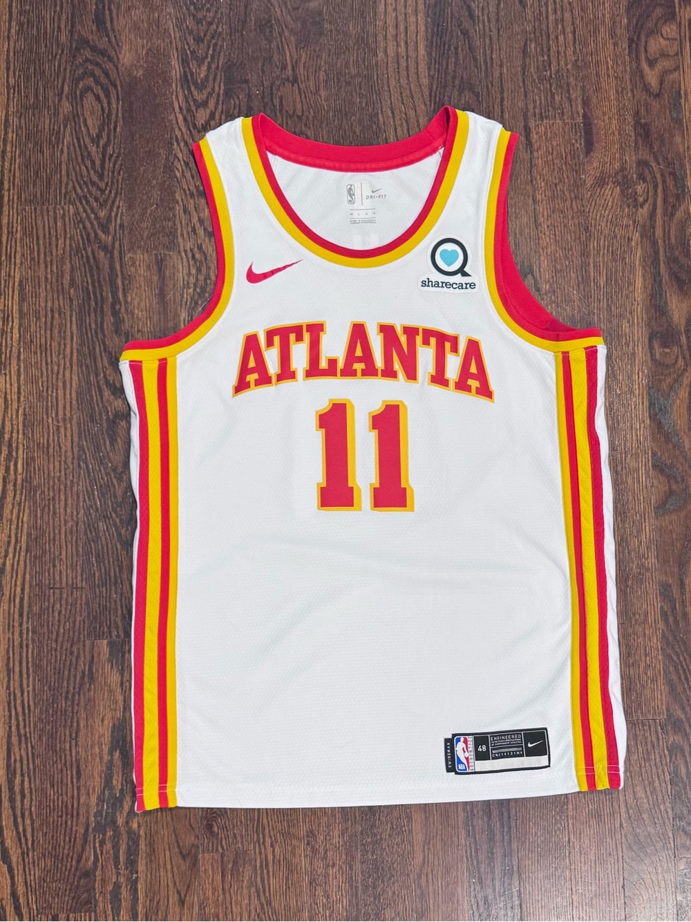 Nike Atlanta White/Red/Yellow Basketball Jersey - #11